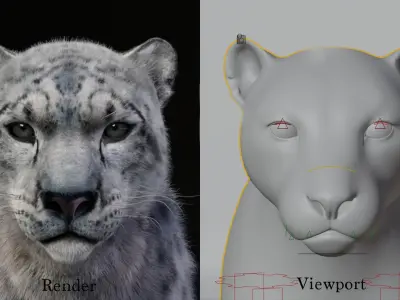 Snow Leopard 3D 3D model purchase