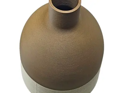 Two-part textured bottle vase 3D print model
