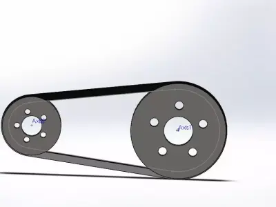 V-Belt and Pulley Assembly 3D model