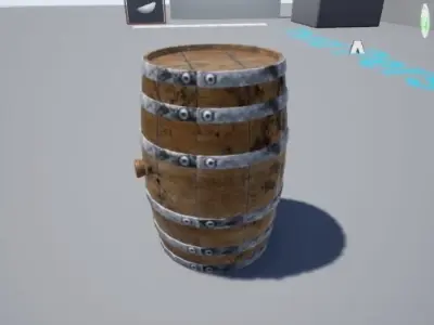 Old Wooden Barrel Low-poly 3D model purchase