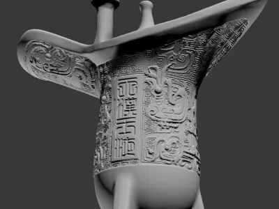 china Bronze ware Wine cup 3D model