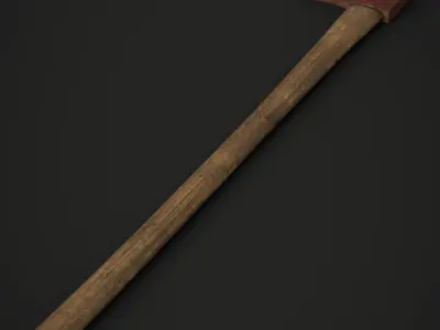 Fire Axe Low-poly 3D model 4