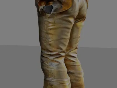 Beige Pants with Holster Free low-poly 3D model
