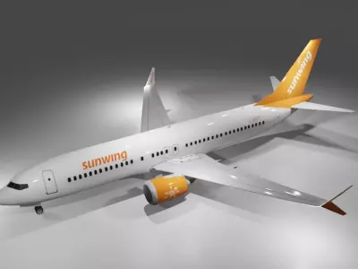 Sunwing Airlines Boeing 737 max 8 3D model  Low-poly 3D model