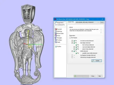 ARCHANGEL MICHAEL PENDANT Printable Model 3D print model purchase
