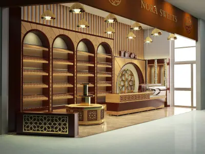 Oriental Commercial Shop interior design Low-poly 3D model