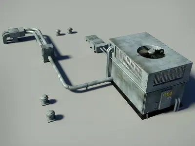 Roof Unit Low-poly 3D model purchase