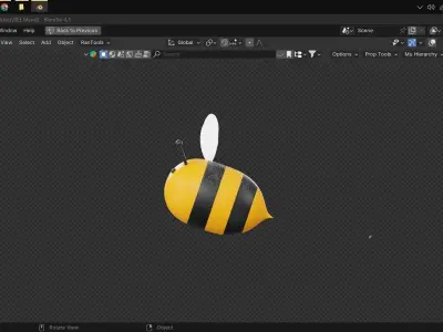 Bee animated stylize bee bee 3d model bee pixar style Low-poly 3D model