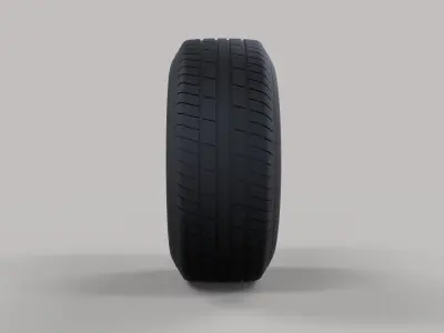 Wide car wheel 3D model