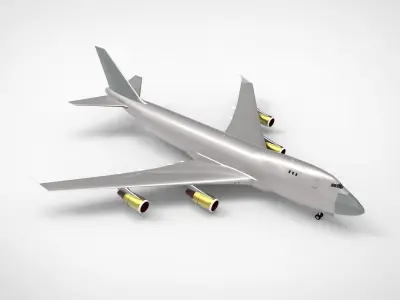 Boeing 747-400F 3D model purchase