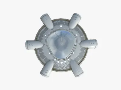 Alien Spaceship UFO J09 Full White - Sci Fi Spacecraft Design Low-poly 3D model