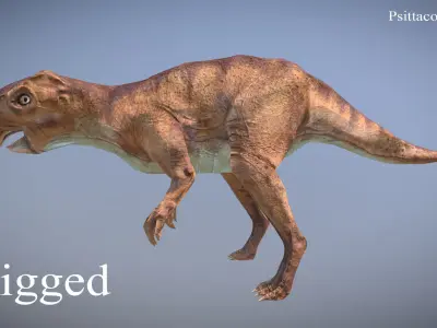Thai Dinosaur Psittacosaurus Low-poly 3D model