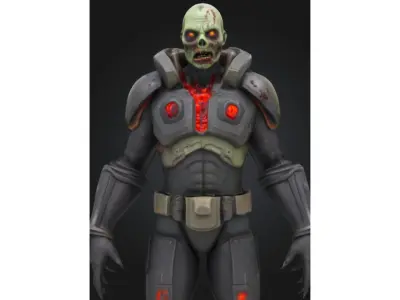 Stylized Zombie Soldier Future Low-poly 3D model