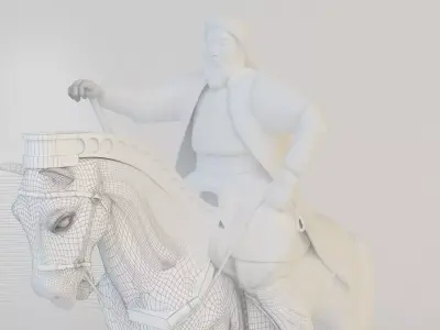 Genghis khan statue model 3D model