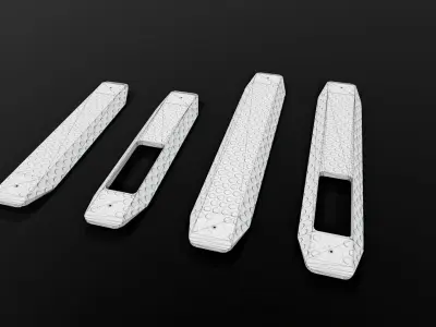 Railscales XOS MLOK Grip Panels Low-poly 3D model