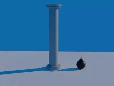 Low Poly Pillar and Bomb Low-poly 3D model
