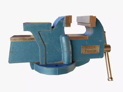 RIGGED Bench Vice Low-poly 3D model