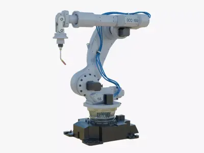 Industrial Welding Robot White Clean Low-poly 3D model