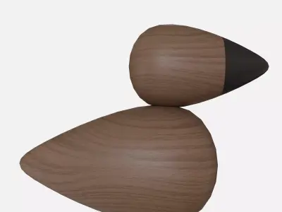 Wood bird Low-poly 3D model