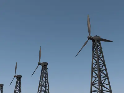 Wind Energy Low-poly 3D model