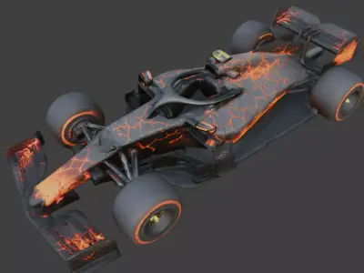 Stealth Black Formula Racing 3D Model V04 Low-poly 3D model