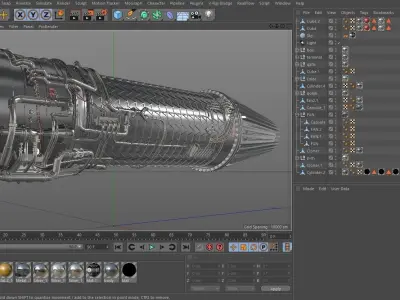Engine jet  3D model by mbelec