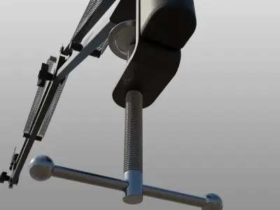 Rigged Desktop Microphone Pantograph 3D model