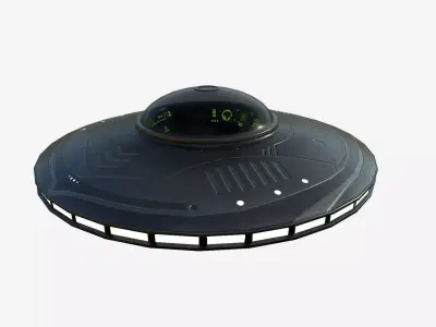 Alien Spaceship UFO B03 Dark Steel - Sci Fi Spacecraft Design Low-poly 3D model
