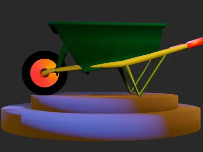 BROUETTE wheelbarrow Low-poly 3D model