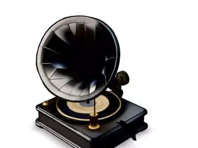 Vintage Gramophone 3D Model Low-poly 3D model