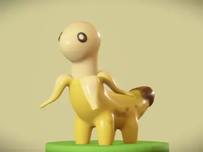 Cute Bananasurus - Banana With Dinosaur 3D model
