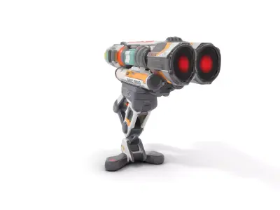 Futuristic SciFi Turret Model Pack Low-poly 3D model