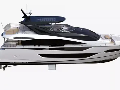 Luxury Motor Flybridge Yacht 3D model