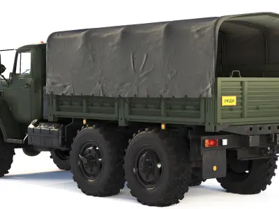 Ural 4320 tarpaulin body 1980 3D model