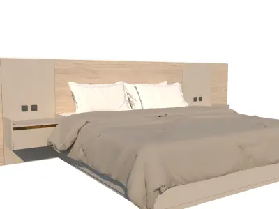 Hotel Line Nova Bed Set- soft 3D model