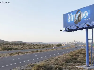 Rotating Billboard on Monopole with Ladder Brand 3D model