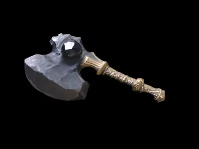 Black Crystal Top Of The Hammer 3D model