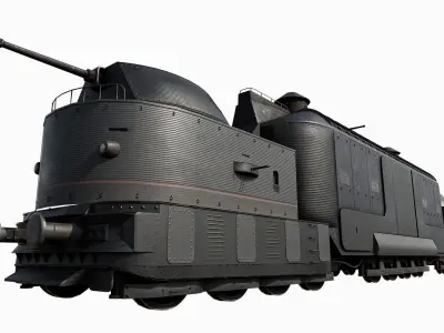 Armoured Train Low-poly 3D model