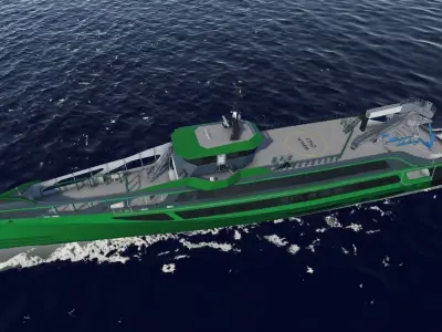 7011 Fast Crew Supply vessels 3D model low-poly Low-poly 3D model