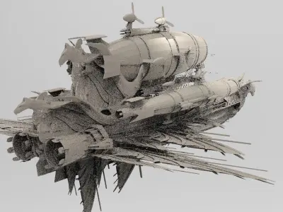 Dragon Queens Airship Hunter 3D model