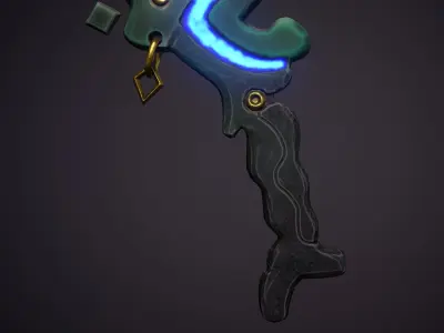 Low Poly Fantasy sword  Free low-poly 3D model