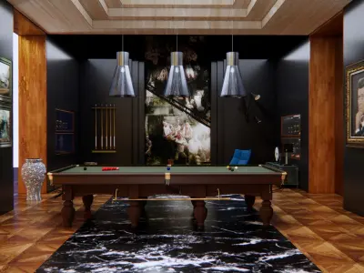 billiard room interior 3D model