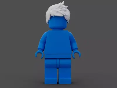 Anime Spiky Hair 3D Model for Lego Minifigure Jackfrost  3D model