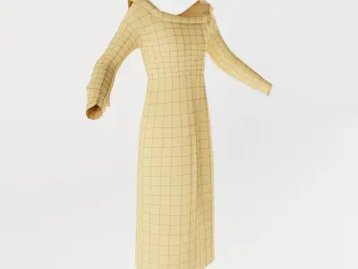 Antique Dress Low-poly 3D model