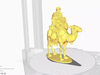 Melchior on Camel High-Detail Nativity King  3D print model