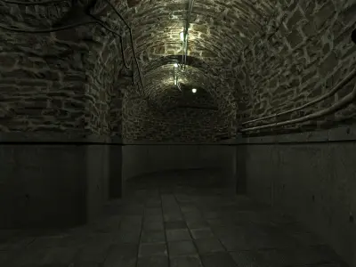 Low poly Underground Tunnel corridor 02 Low-poly 3D model