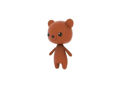 Cartoon Bear v002 character  3D model
