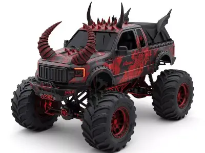 Demonic Off-Road Monster Truck 3D Model Low-poly 3D model