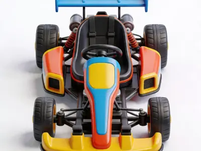 Stylized Sport Go-Kart 3D Model Low-poly 3D model