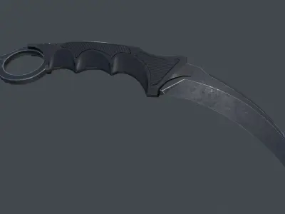 Karambit knife Low-poly 3D model 4